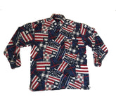 Vintage 00s American stars and stripes pattern cotton cowgirl rodeo cowboy western shirt size medium